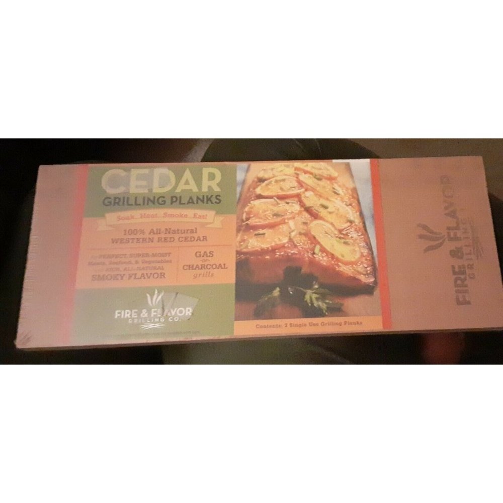 2 Pack Fire & Flavor Cedar Grilling Planks All Natural Brand New